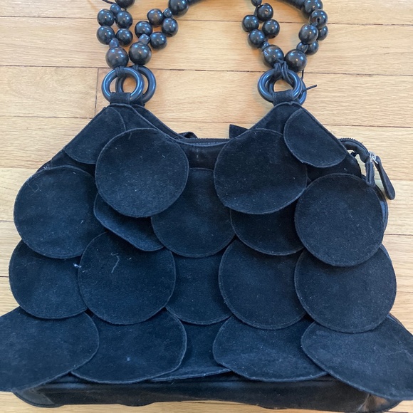 Small black suede vintage bag - Picture 1 of 4
